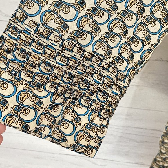 Tory Burch Cream & Gold Adelaide Elephant Pattern Tunic/Swim Cover Women Size 8 - Picture 8 of 10